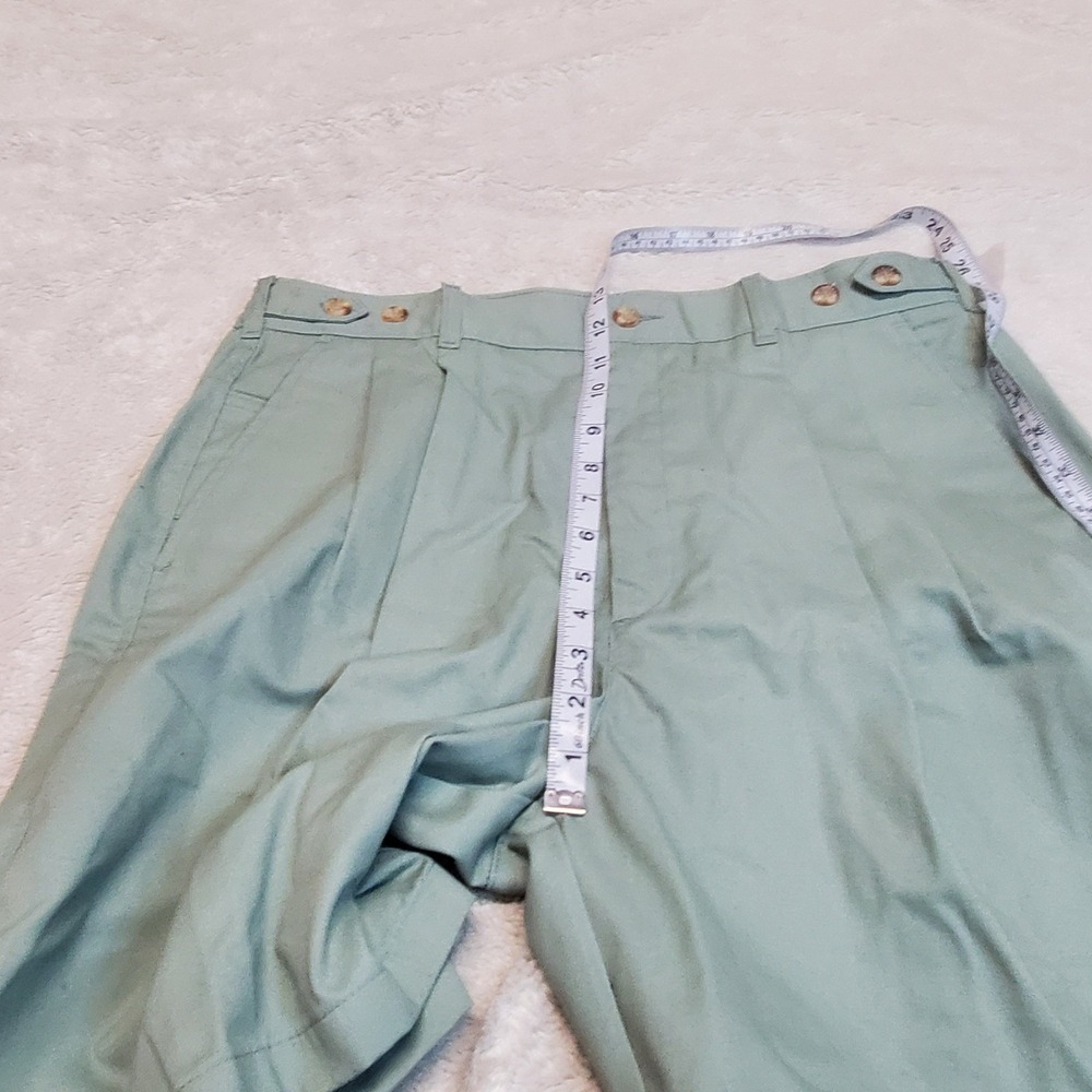 NWT Vintage Grand Slam Sage Green Pleated 7" Inseam High Rise Casual Shorts 36 - Picture 8 of 8
